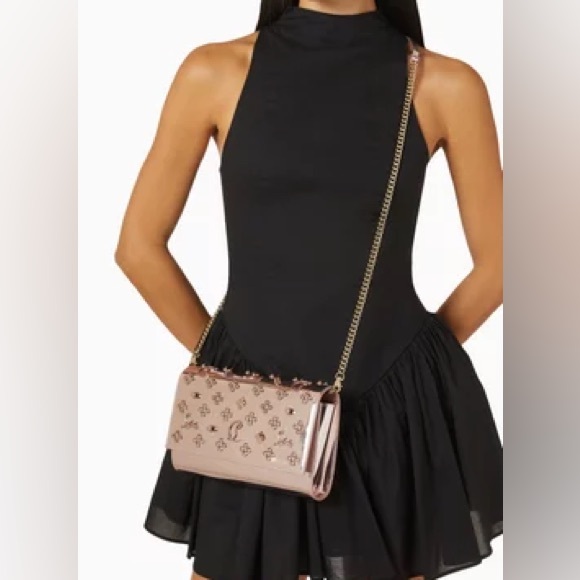 Christian Louboutin Paloma Clutch vintage Rose specchio - Picture 3 of 12